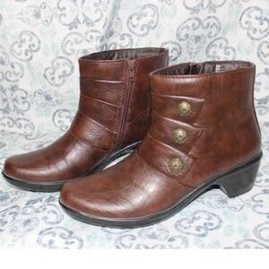 Easy Street Arlene Wave Comfort Ankle Boots Brown‎ Women's 8M